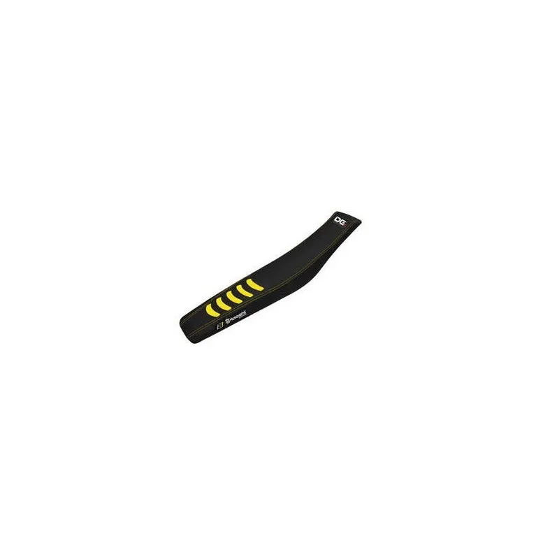 Housse de selle BLACKBIRD Double Grip 3 noir/jaune Husqvarna - piecemotoquad.fr